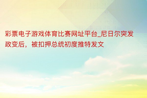 彩票电子游戏体育比赛网址平台_尼日尔突发政变后，被扣押总统初度推特发文